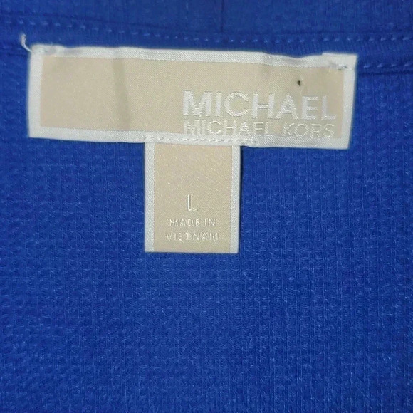 Michael Kors Cobalt Blue Hooded Sweater Size L - Picture 2 of 9